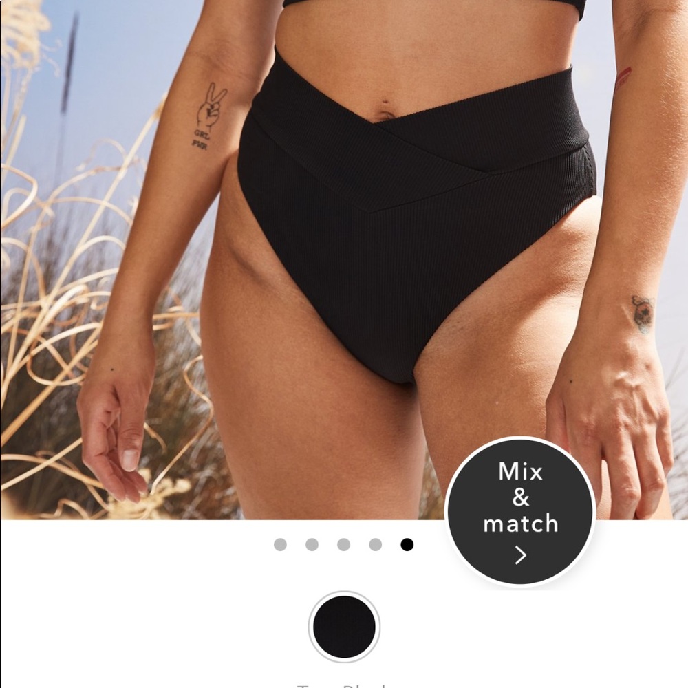 AERIE rubbed crossover high cut cheeky bikini